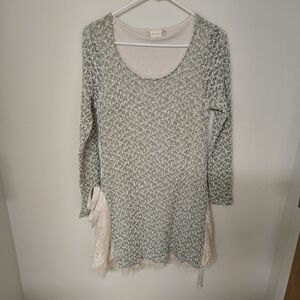 Altar’d State Flowy Green long sleeve lace with bows dress